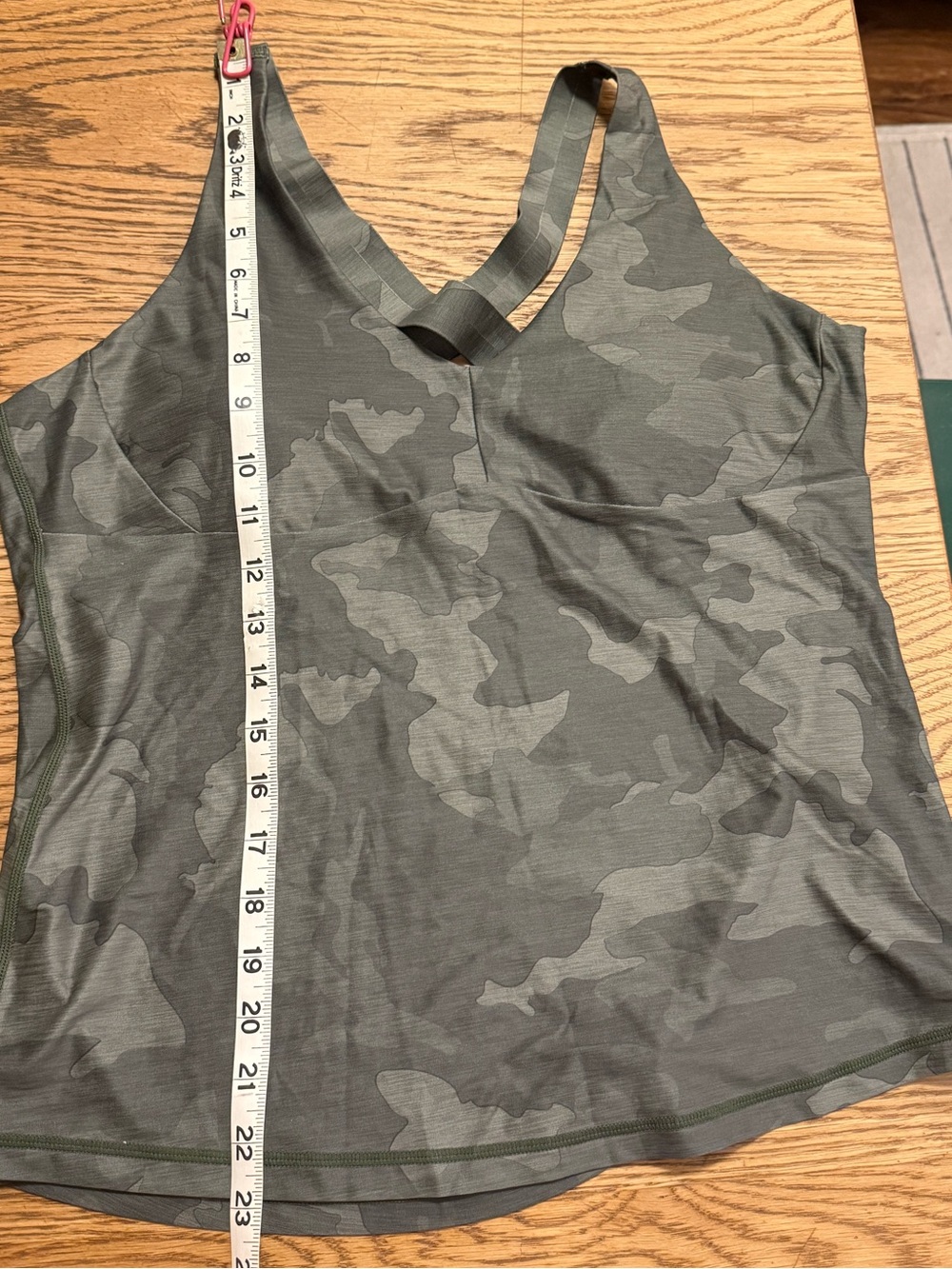 Prana Olive Camo V‑Neck Racerback Tank large